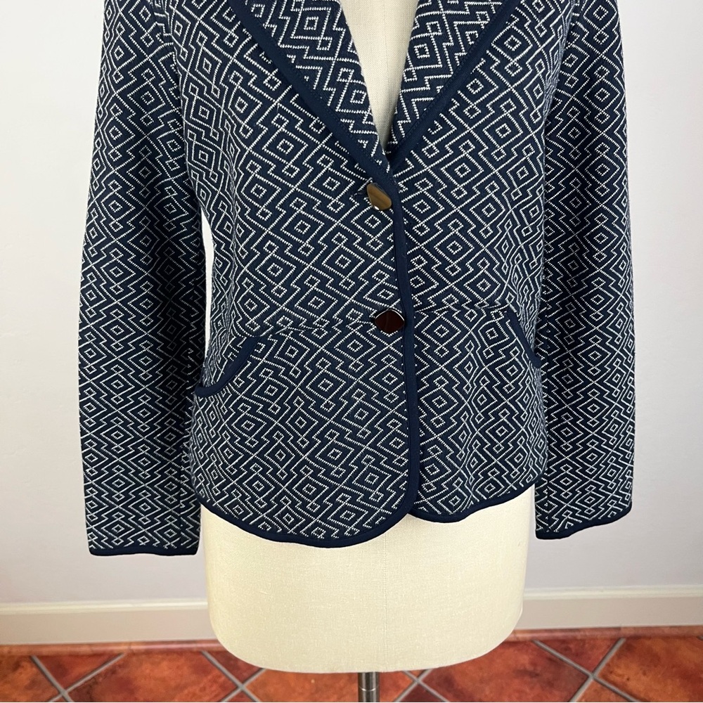 Pendleton Blue Diamond Chevron Blazer - Petite NWT - image 4